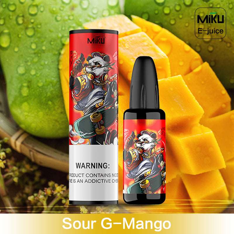 Sour G-Mango, Miku e-juice, can refill in Aspire vape pen e-liquid