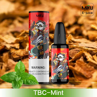 Tobacco-Mint, Miku e-juice, a Geekvape tank refillable vape juice